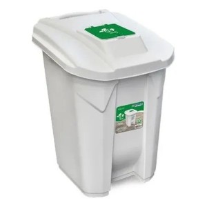 LIXEIRA 120L BRANCA C/ RODA PEDAL (TAMPA CLICK) 25753PI ARQ