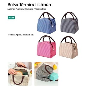 BOLSA TERMICA LISTRADA 23X15X16CM 10438 KEHOME