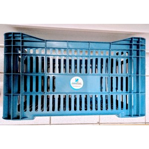 CAIXA SUPERMERCADO RECICLADA AZUL