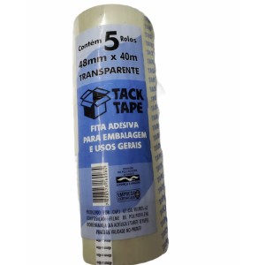 FITA ADESIVA 5/PC 40 MTS TRANSP. AMAZON
