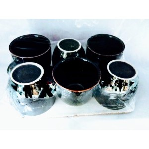 CONJUNTO CAFE LISA PRETO 6PCS 74/6 HR PORCELANAS