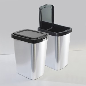 LIXEIRA 9 LTS C/CLICK CINZA 25462 ARQ PLAST