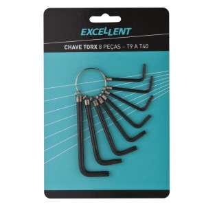 CHAVE TORX PRETA ARGOLA 8PCS 6OC EDA