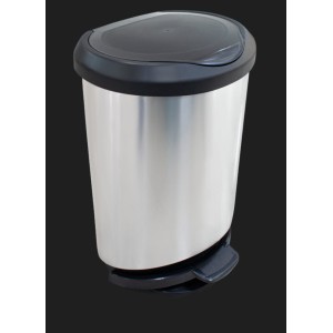 LIXEIRA C/ PEDAL E BORDA 45 LTS PRATA 25744CS ARQ PLAST
