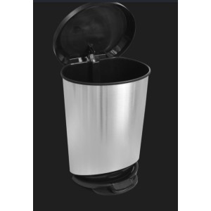 LIXEIRA COM PEDAL 20LTS PRATA 25776 ARQ PLAST