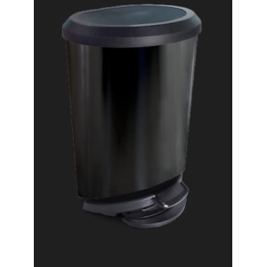 LIXEIRA COM PEDAL 20LTS PRETA 25777 ARQ PLAST