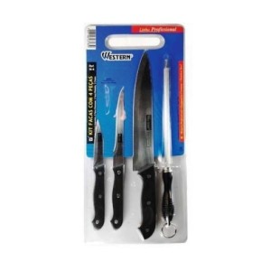 KIT CHURRASCO 03 FACAS+CHAIRA N-4 WESTERN
