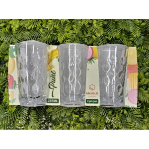 COPO SUCO VIDRO C/3 PCS 235 ML PUNE