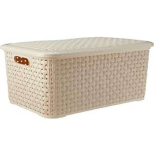 CAIXA RATTAN 27 LTS BEGE 1348 PLASBRINK