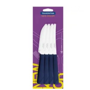 FACA P/CHURRASCO 12 PCS NEW AZUL 23160/914 TRAMONTINA