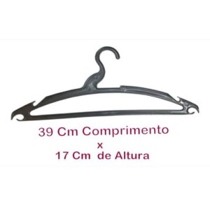 CABIDE PLAST PRETO C/3 PCS UNIPOP
