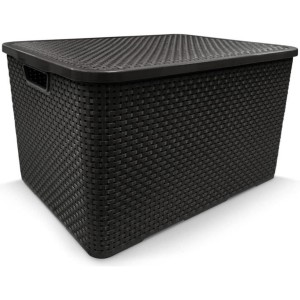 CAIXA RATTAN 40 LTS 25603 PRETA ARQPLAST