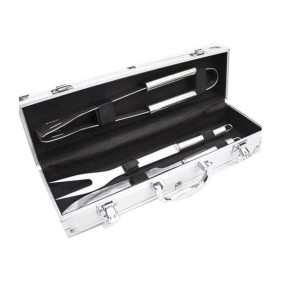 MALETA CHURRASCO ACO INOX PRATA 3 PCS UD317 123 UTIL