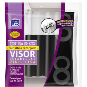 CORTINA BOX REFORCADA VINIL PRETA 641-J PLAST-LEO