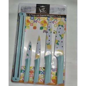 KIT FACAS 4 PCS + SUPORTE MAGNETICO 7479 KEHOME