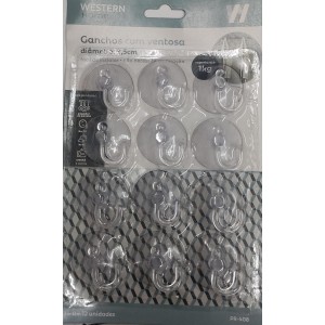 GANCHOS VENTOSA 3,5CM 12PC PR-408 WESTERN