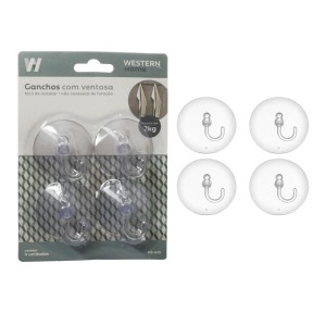 GANCHOS VENTOSA 5CM 4PC PR-410 WESTERN