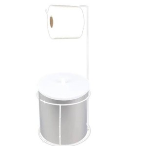 SUPORTE PAPEL HIGIENICO C/ LIXEIRA 0049/6 BRANCO AZZO