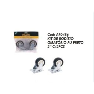 RODIZIO GIRATORIO PU PRETO 2 C/2PCS AR0486 STAR TOOLS