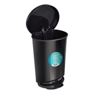LIXEIRA C/ PEDAL PRETA 10L 25805PI ARQPLAST